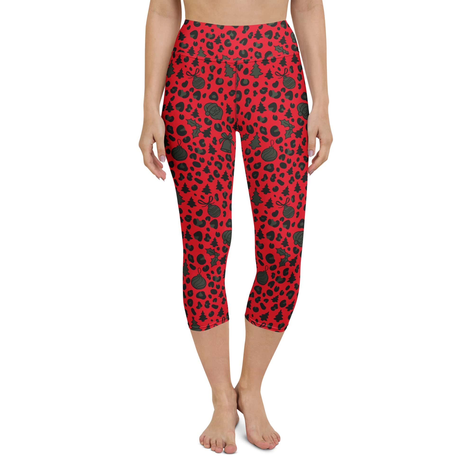 Christmas Leopard Yoga Capris