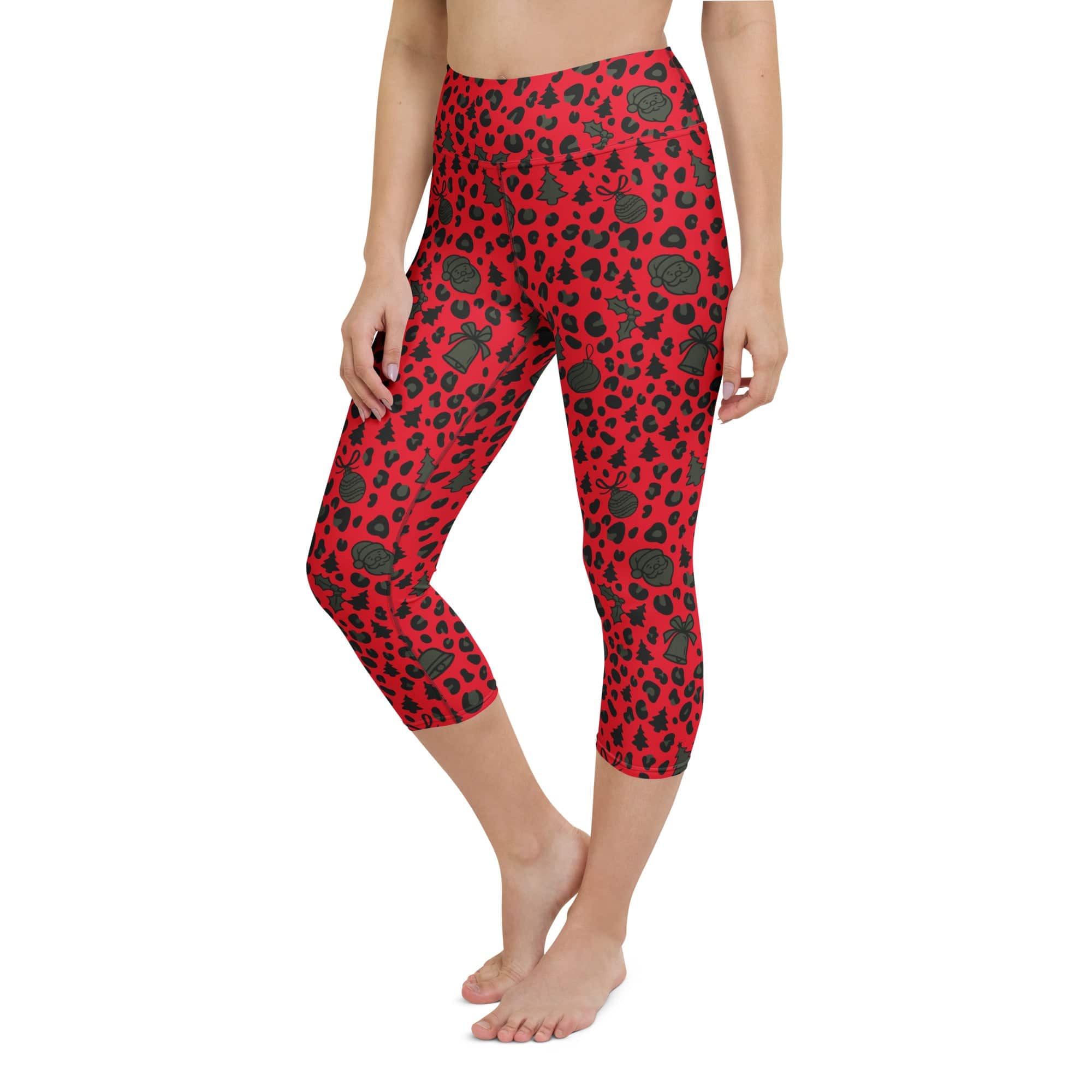 Christmas Leopard Yoga Capris