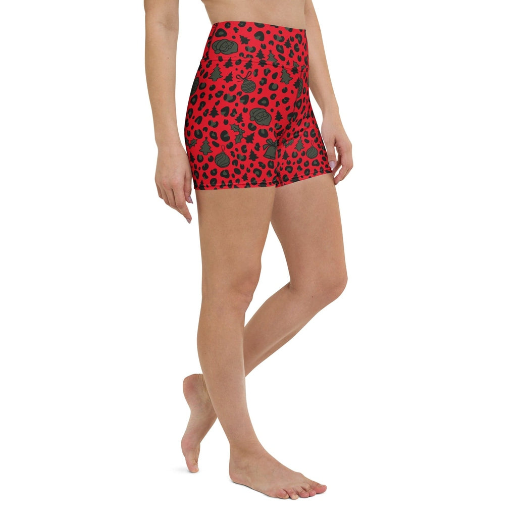 Christmas Leopard Yoga Shorts