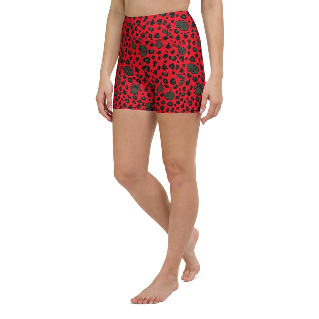 Christmas Leopard Yoga Shorts