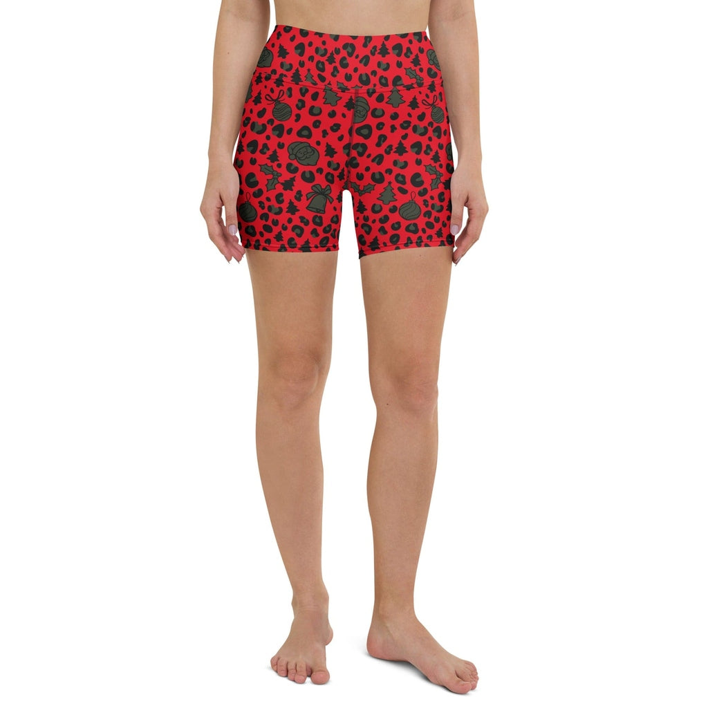 Christmas Leopard Yoga Shorts