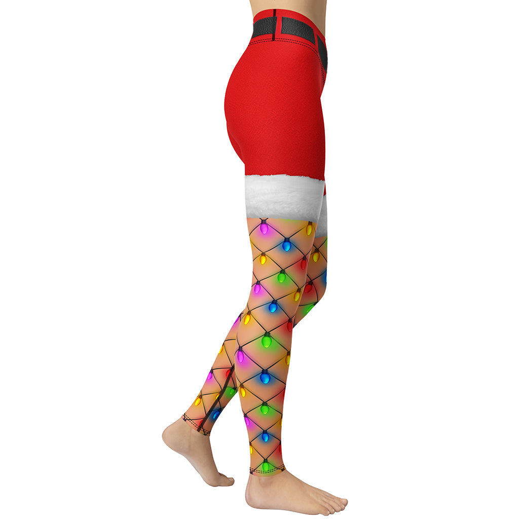 Christmas Lights Shorts Yoga Leggings