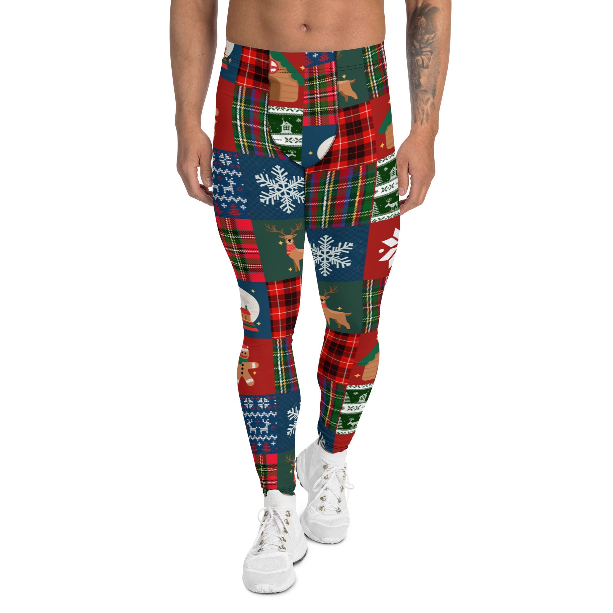 Christmas Patchwork Men's Leggings