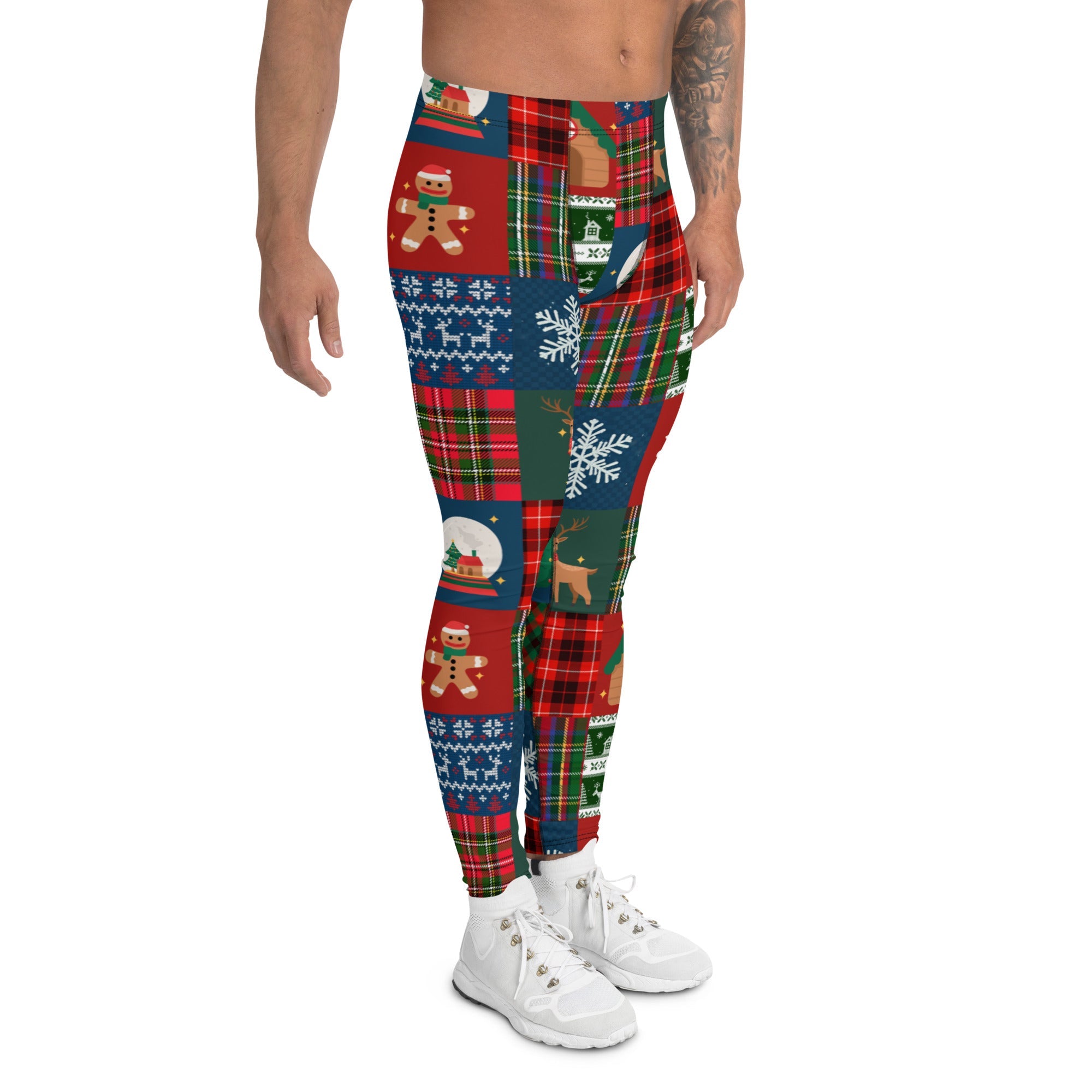 Christmas Patchwork Men's Leggings