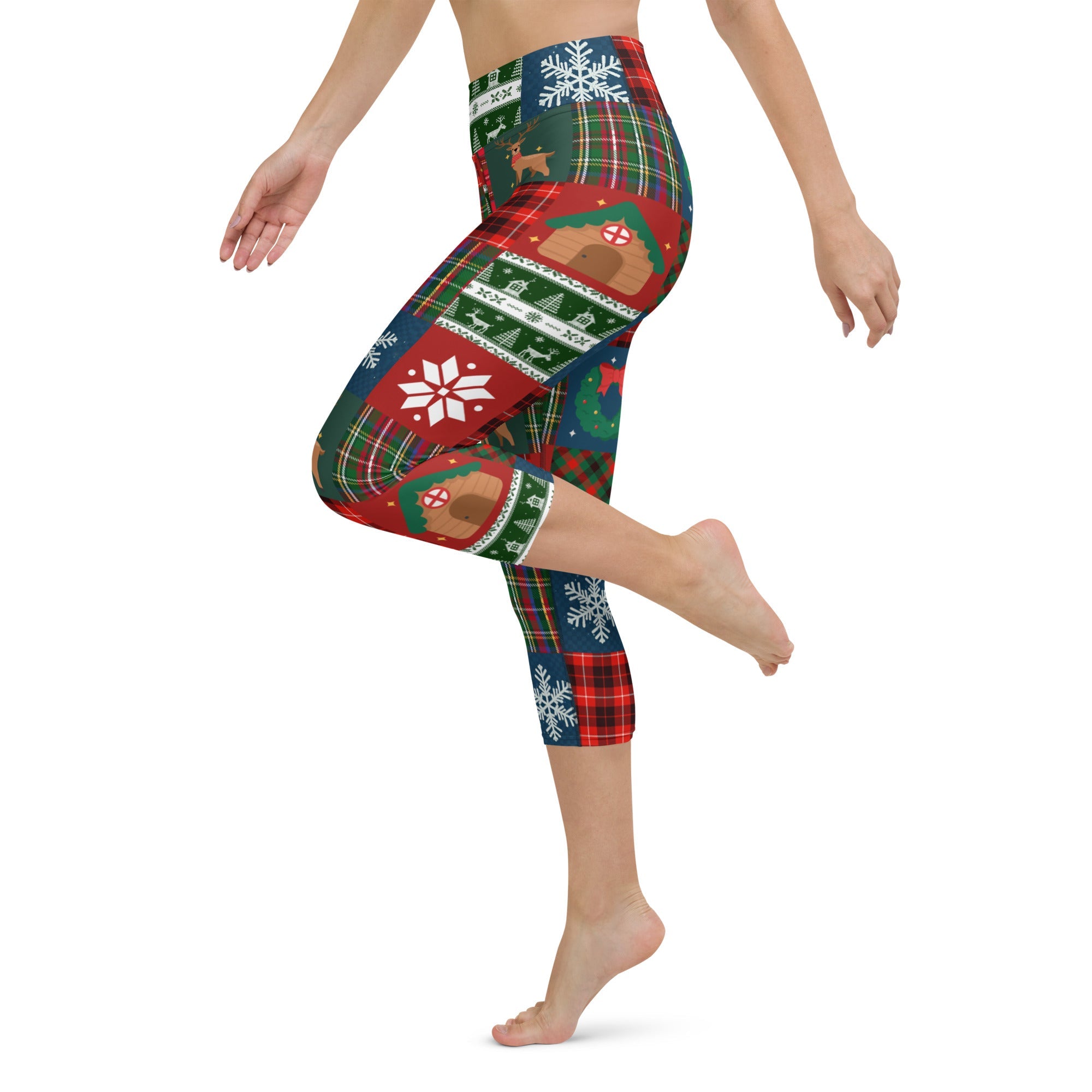 Christmas Patchwork Yoga Capris