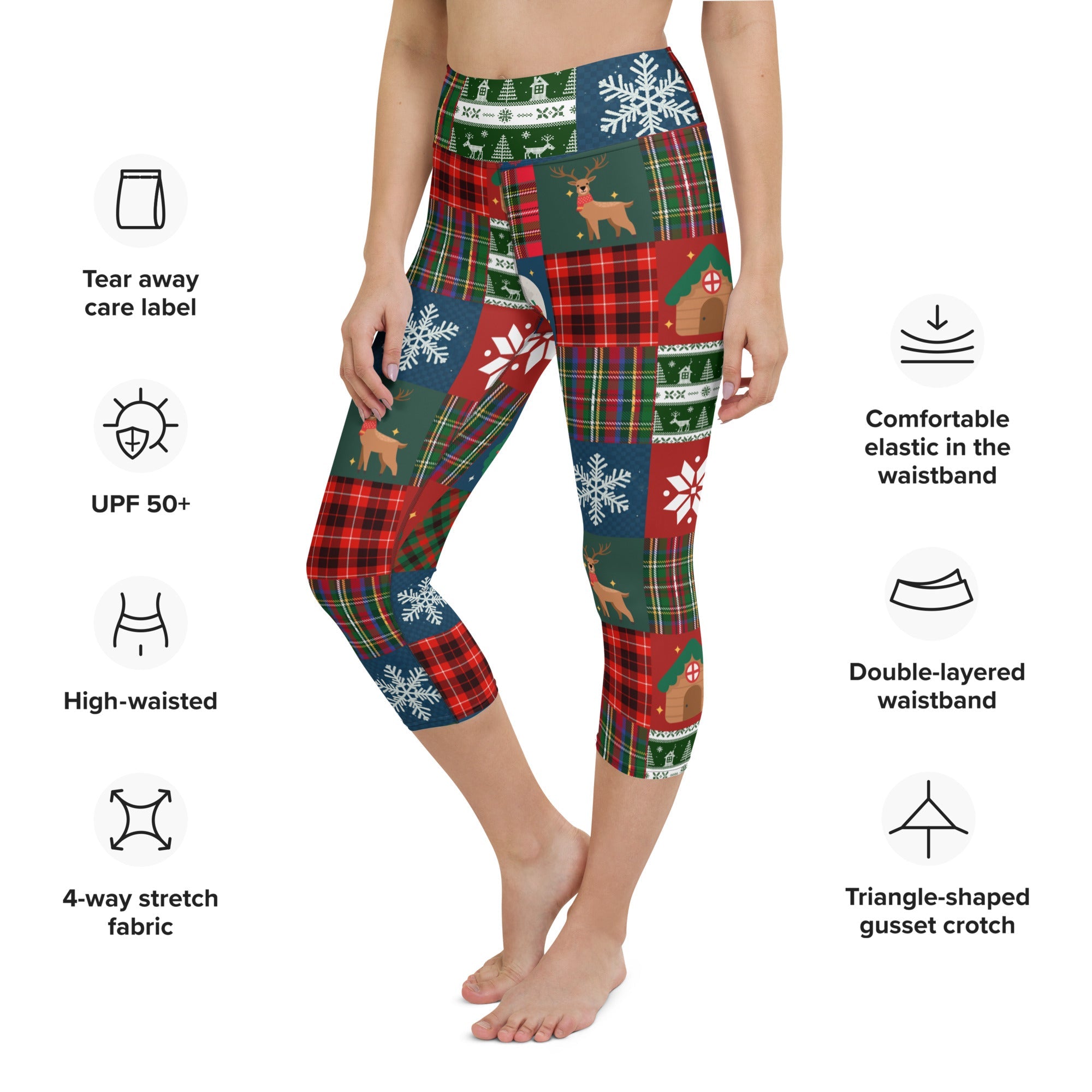 Christmas Patchwork Yoga Capris