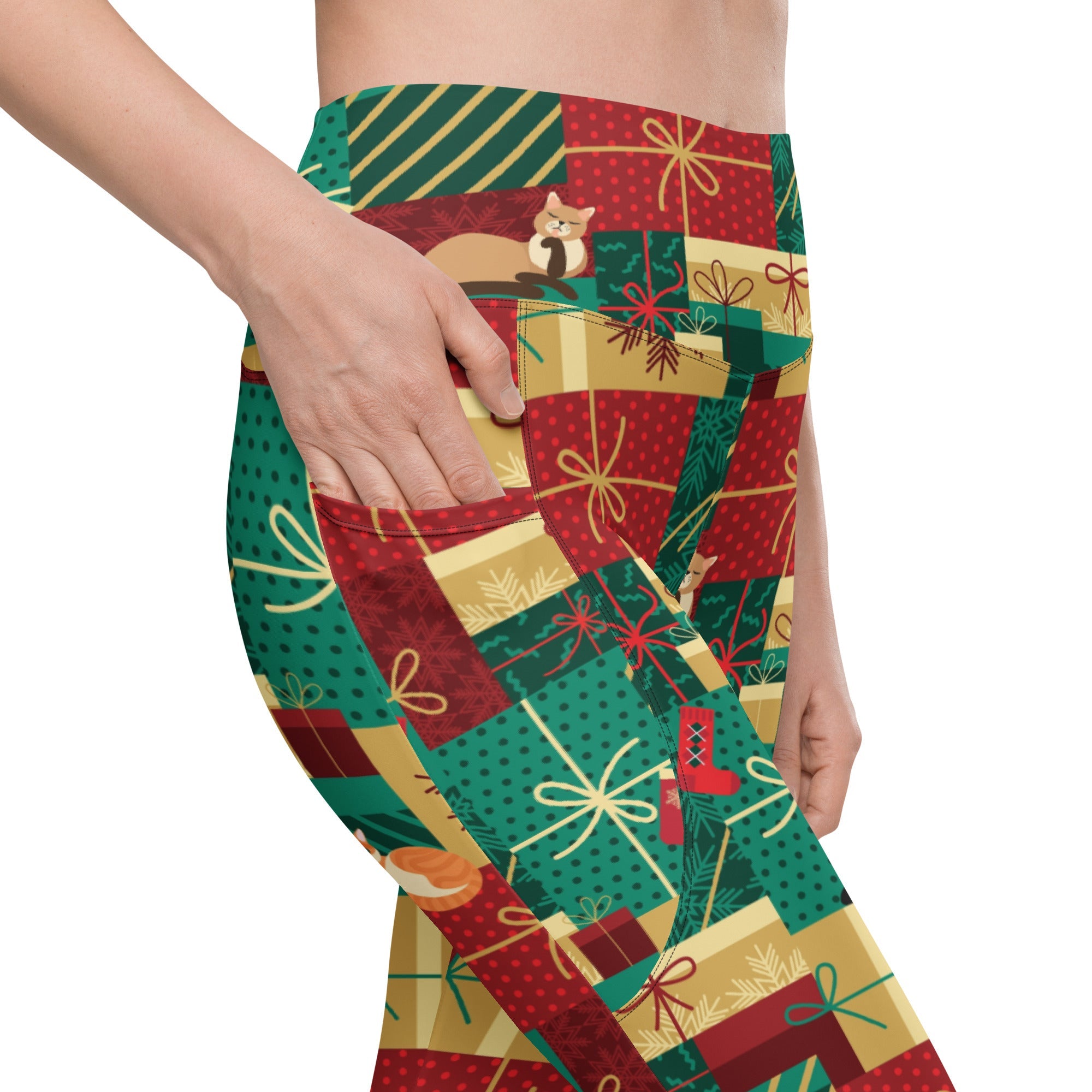 Christmas Presents Leggings With Pockets