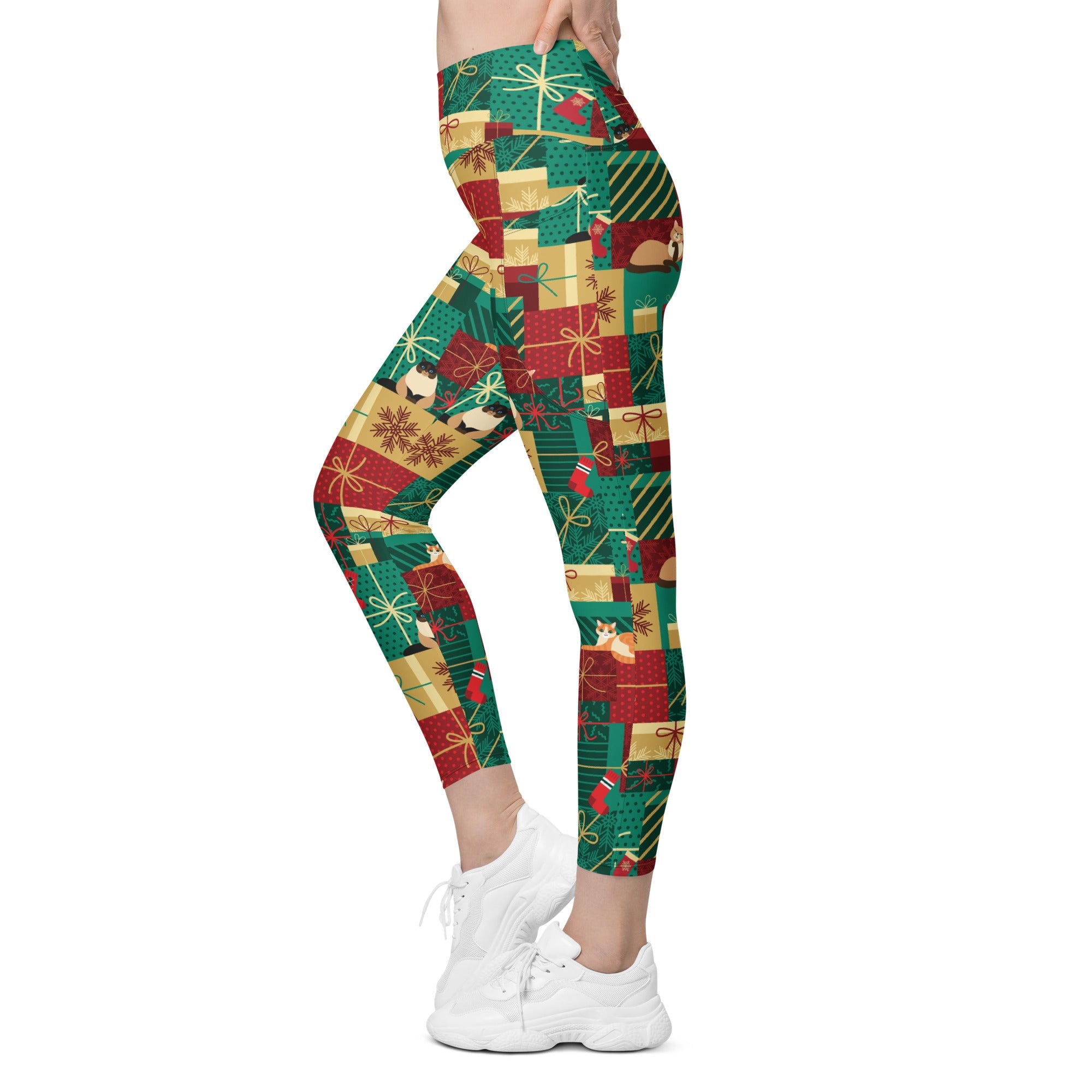 Christmas Presents Leggings With Pockets