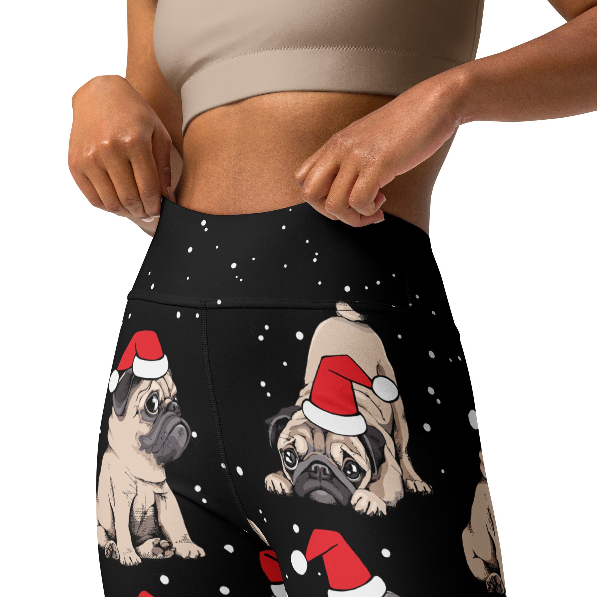 Christmas Pugs Yoga Leggings