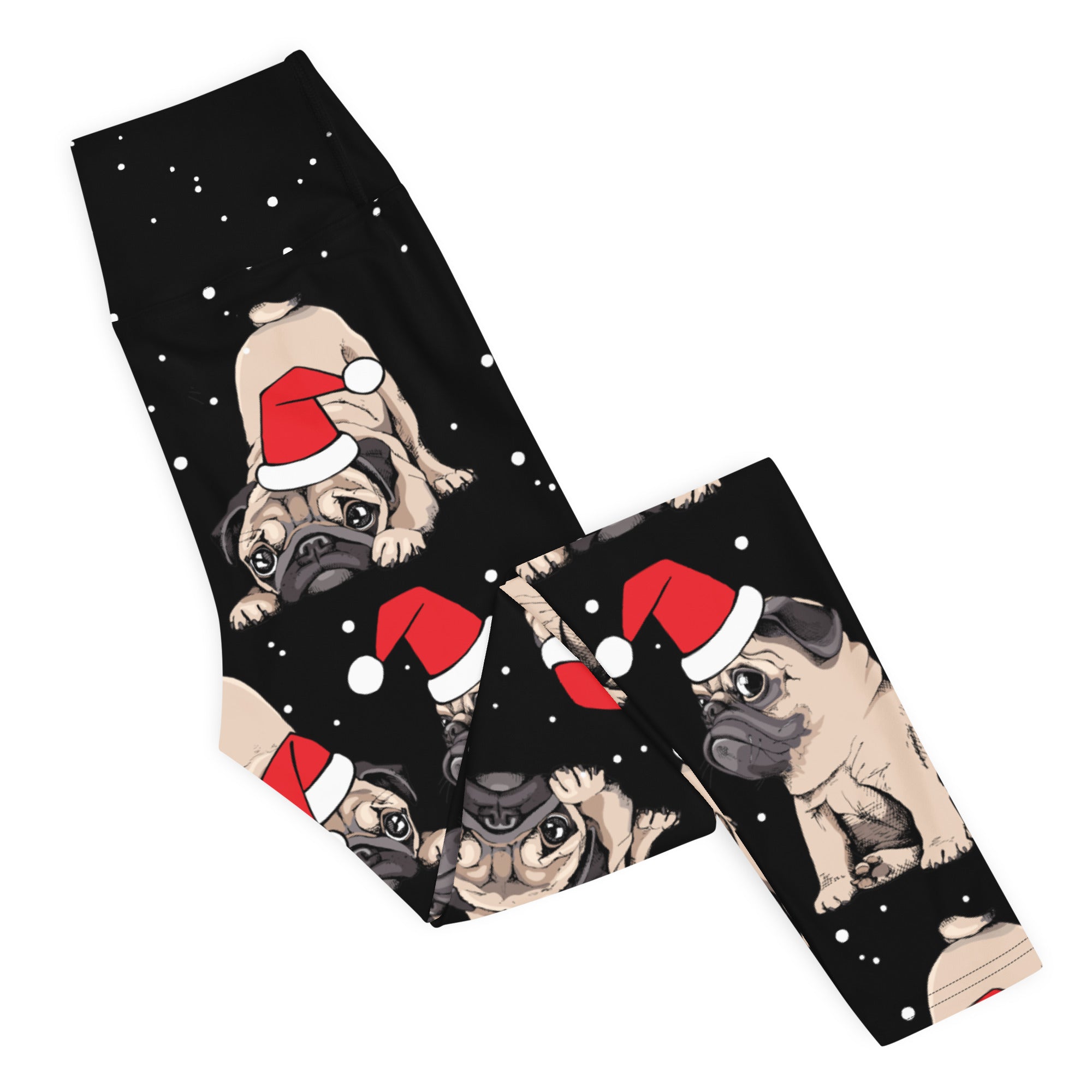 Christmas Pugs Yoga Leggings