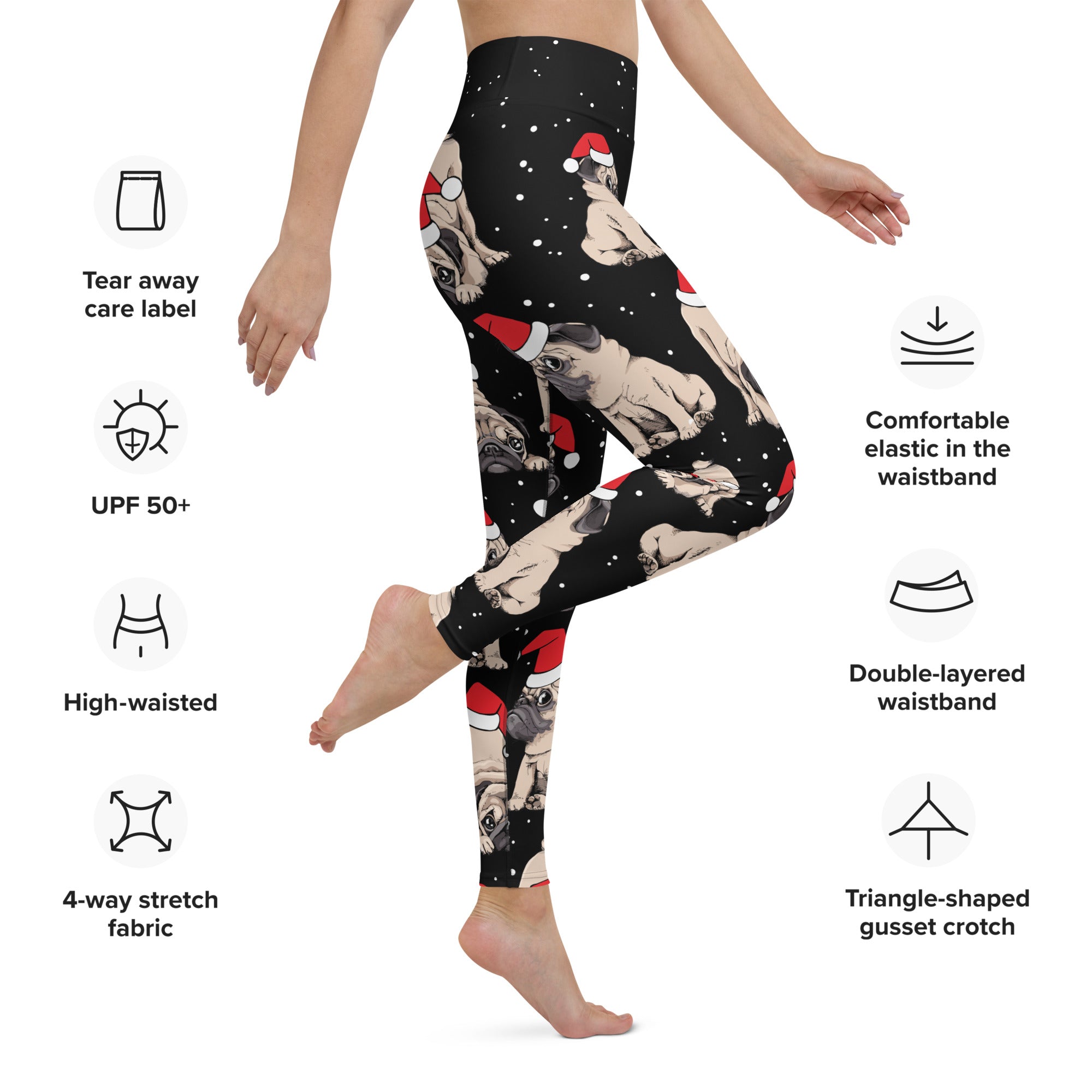 Christmas Pugs Yoga Leggings