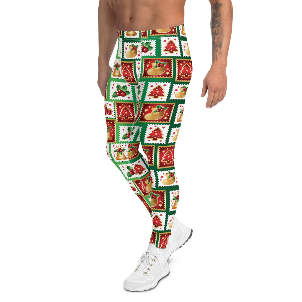 Christmas Stamps Men's Leggings