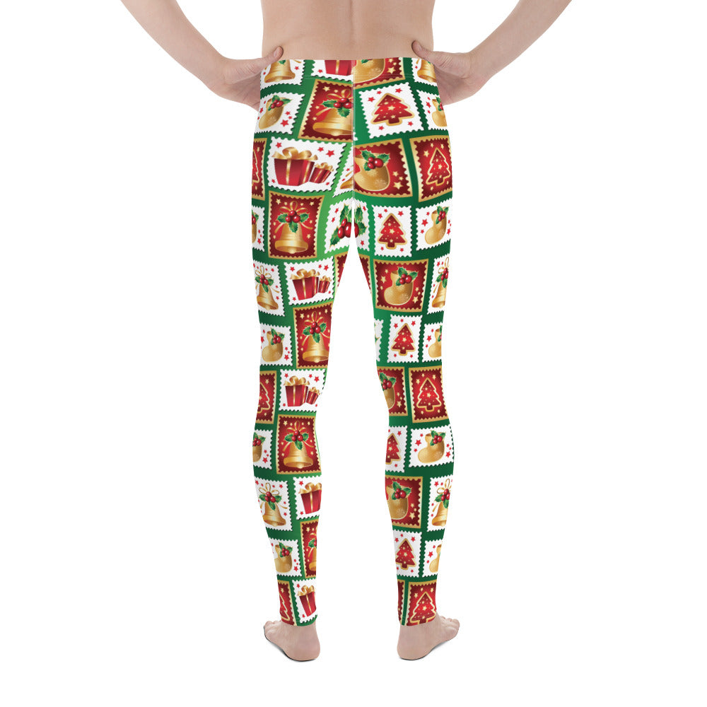 Christmas Stamps Men's Leggings