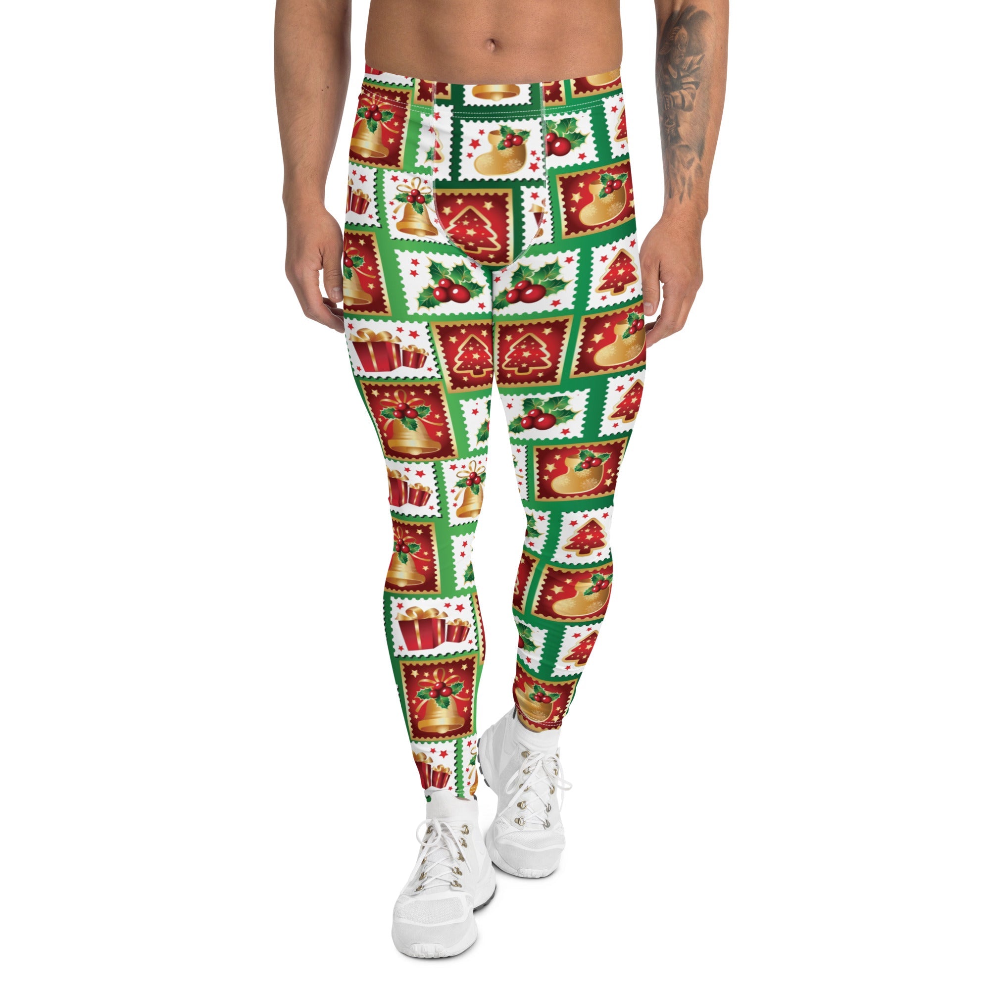 Christmas Stamps Men's Leggings