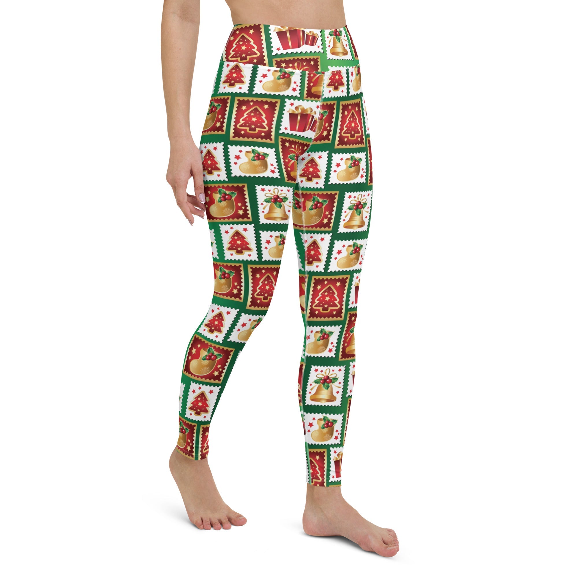 Christmas Stamps Yoga Leggings