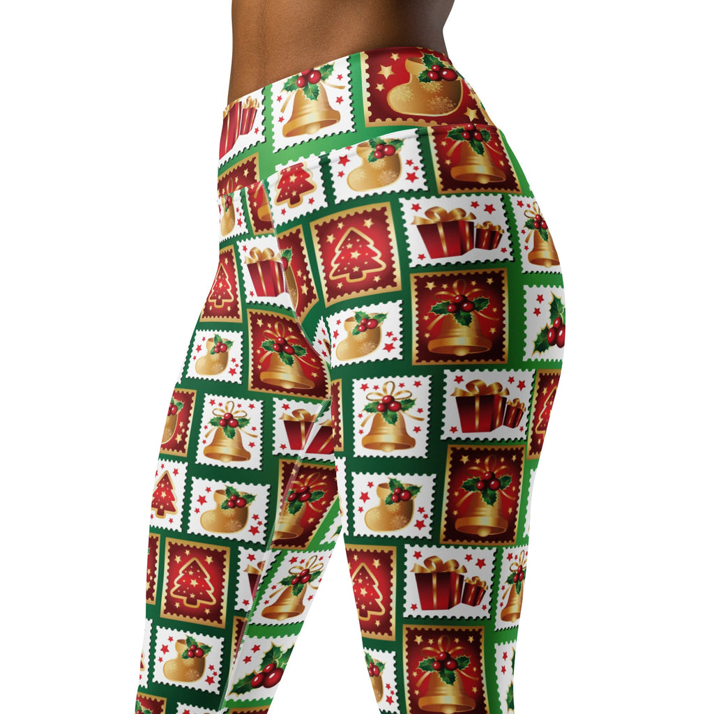 Christmas Stamps Yoga Leggings