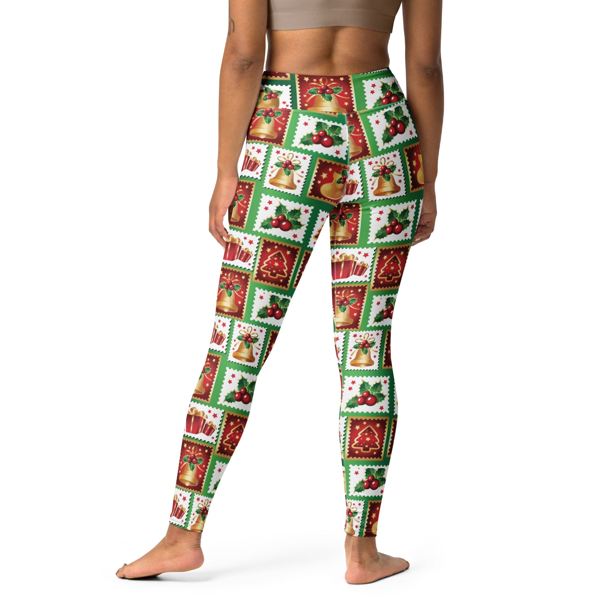 Christmas Stamps Yoga Leggings