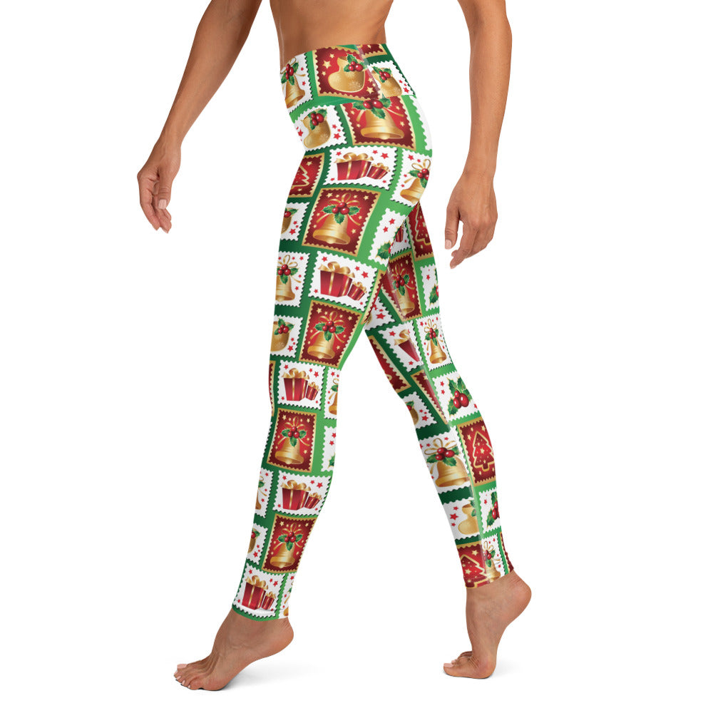 Christmas Stamps Yoga Leggings