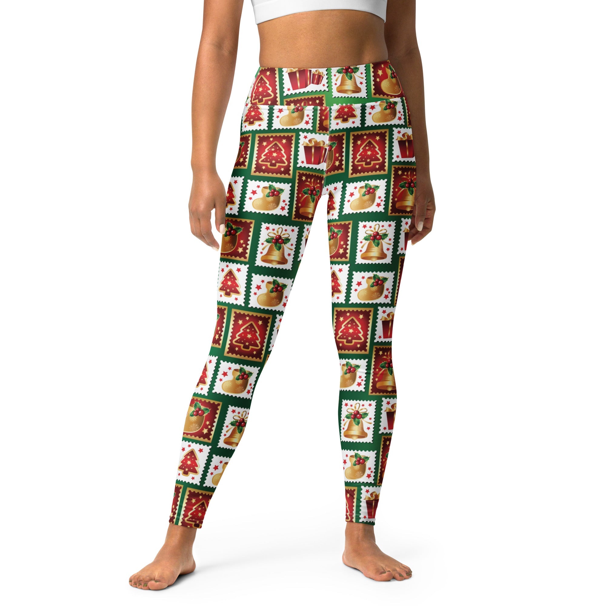 Christmas Stamps Yoga Leggings