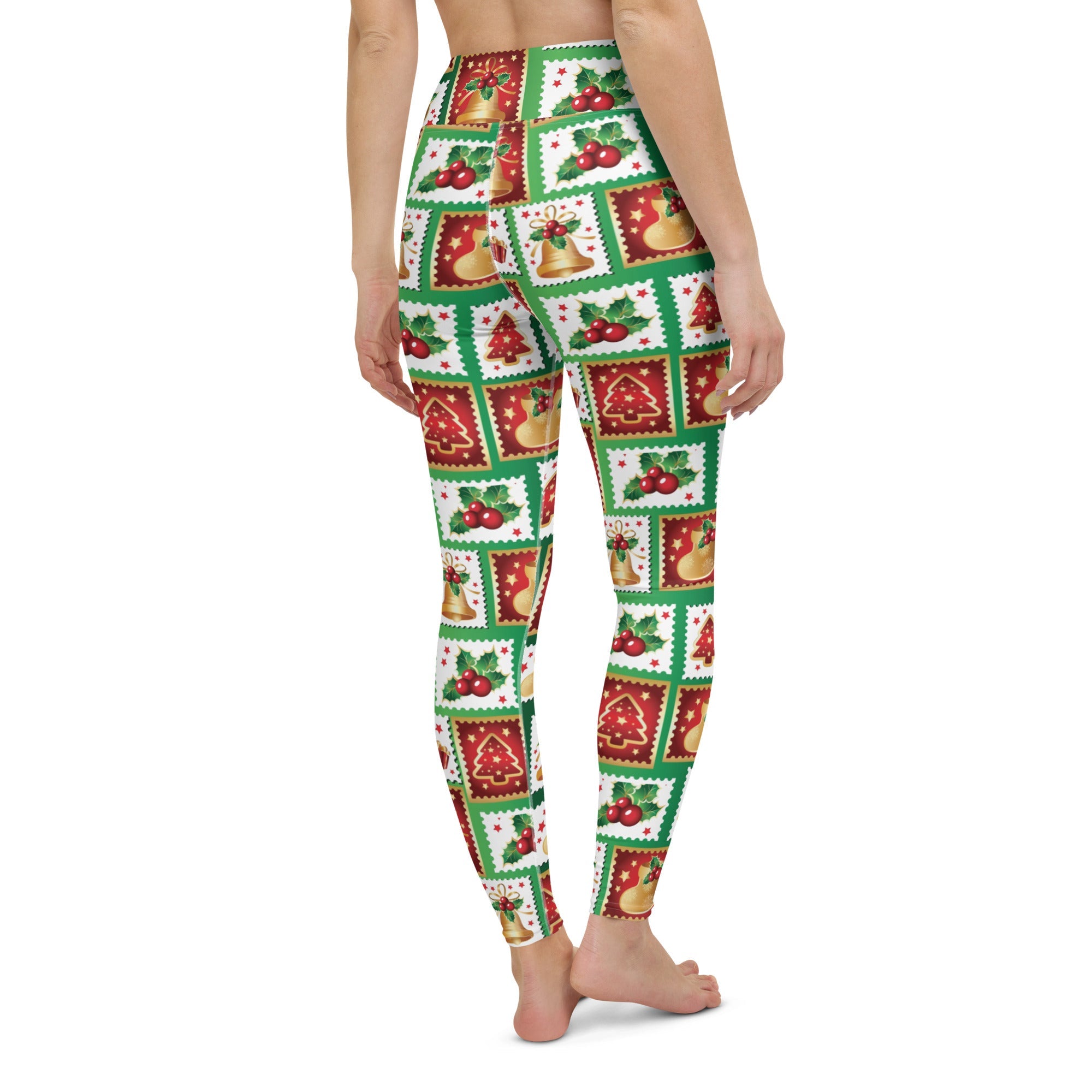 Christmas Stamps Yoga Leggings