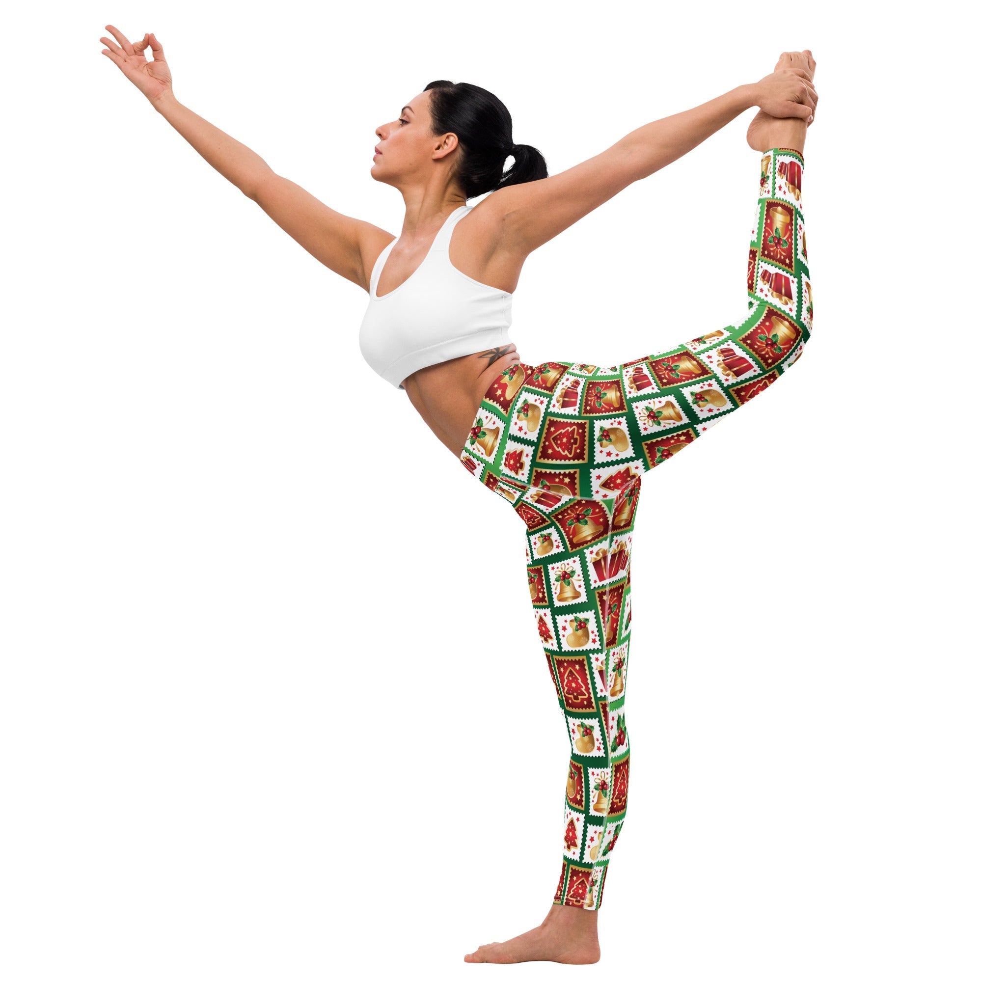 Christmas Stamps Yoga Leggings