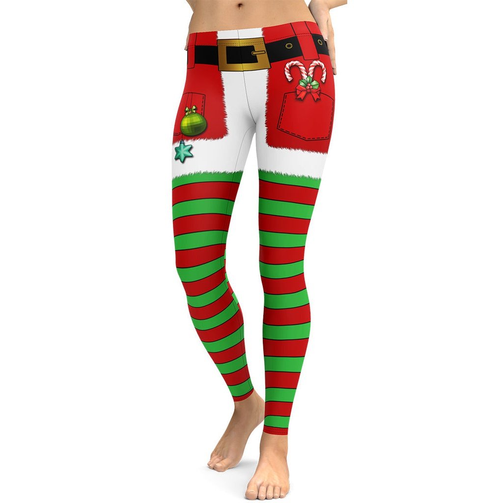Christmas Elf Leggings - Be Yoga Fitness Ready – HottestTrendsPrint