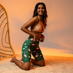 Christmassy Flamingos Biker Shorts