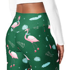 Christmassy Flamingos Flare Leggings