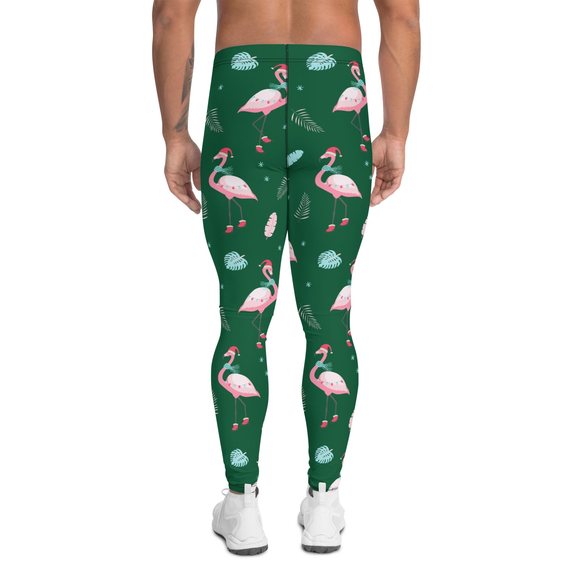 Christmassy Flamingos Men's Leggings