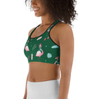 Christmassy Flamingos Sports Bra