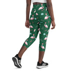 Christmassy Flamingos Yoga Capris