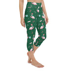 Christmassy Flamingos Yoga Capris