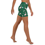 Christmassy Flamingos Yoga Shorts