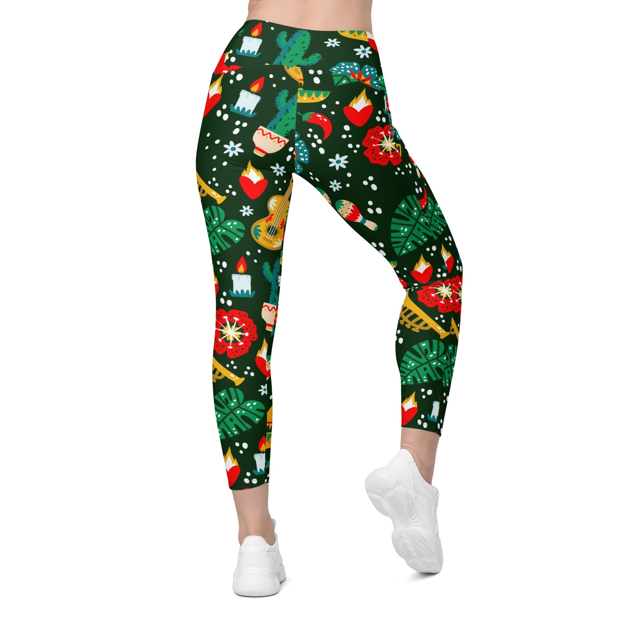 Cinco de Mayo Crossover Leggings With Pockets