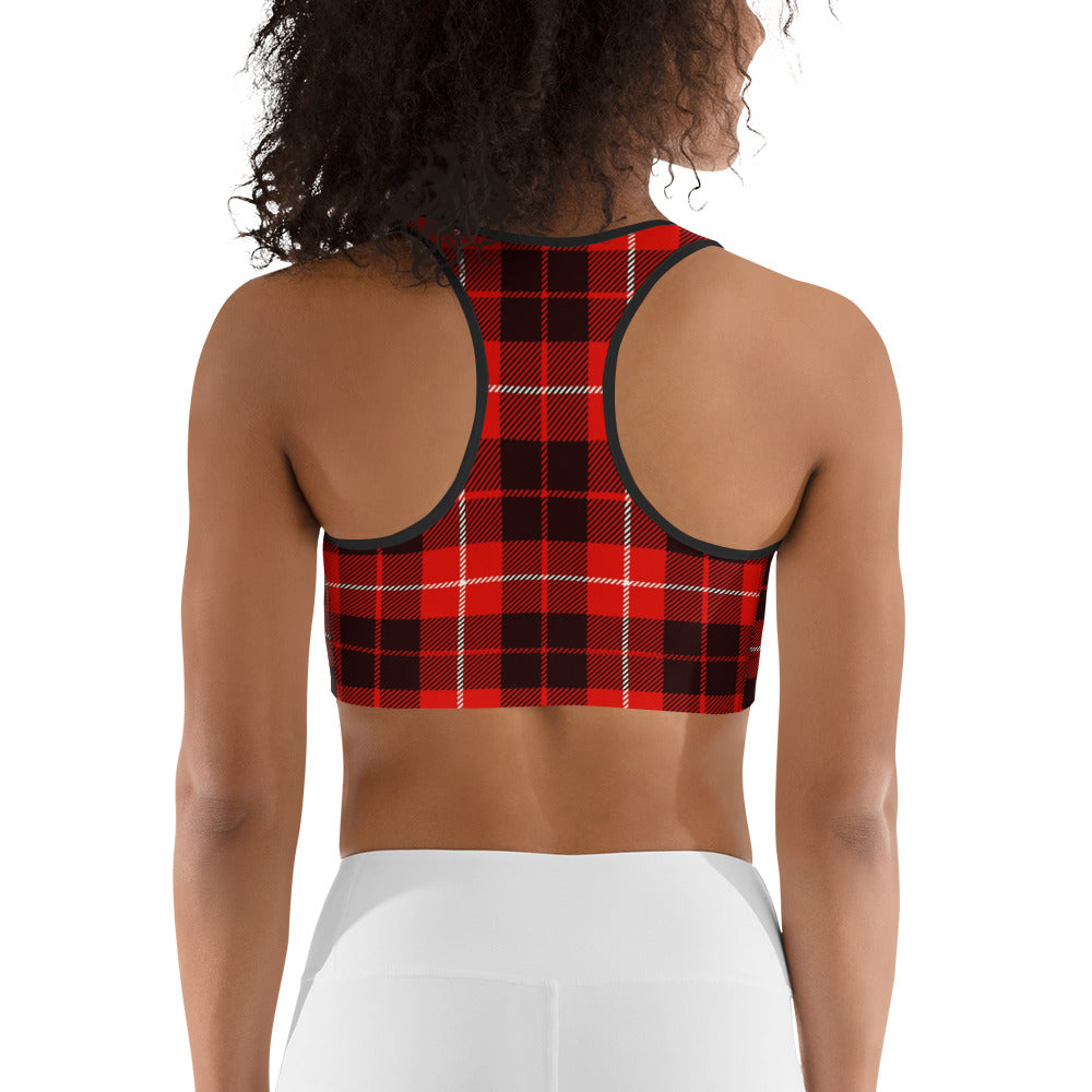 Classic Red Tartan Sports Bra