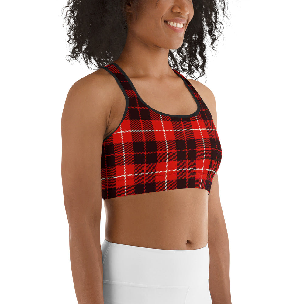 Classic Red Tartan Sports Bra