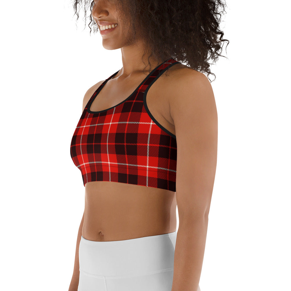 Classic Red Tartan Sports Bra