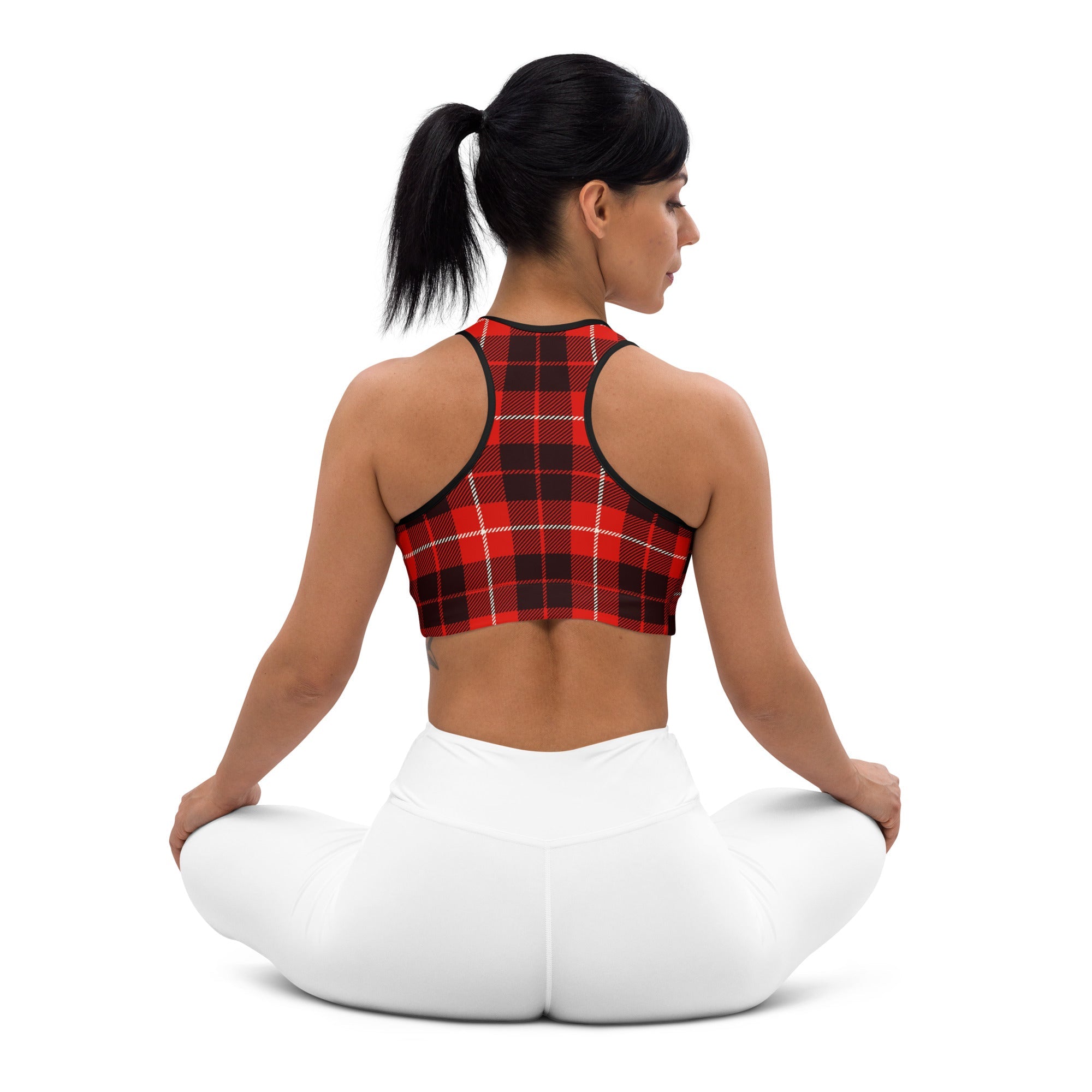 Classic Red Tartan Sports Bra