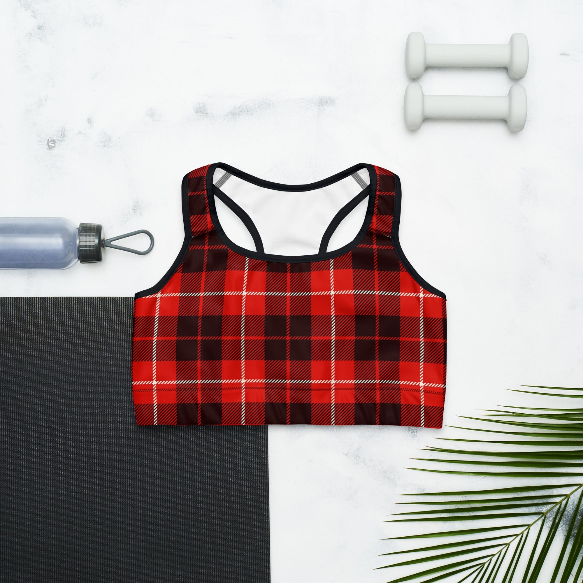 Classic Red Tartan Sports Bra