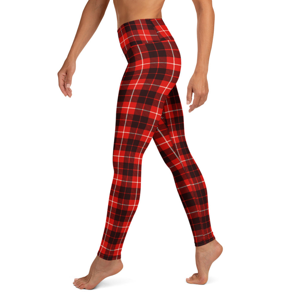 Classic Red Tartan Yoga Leggings