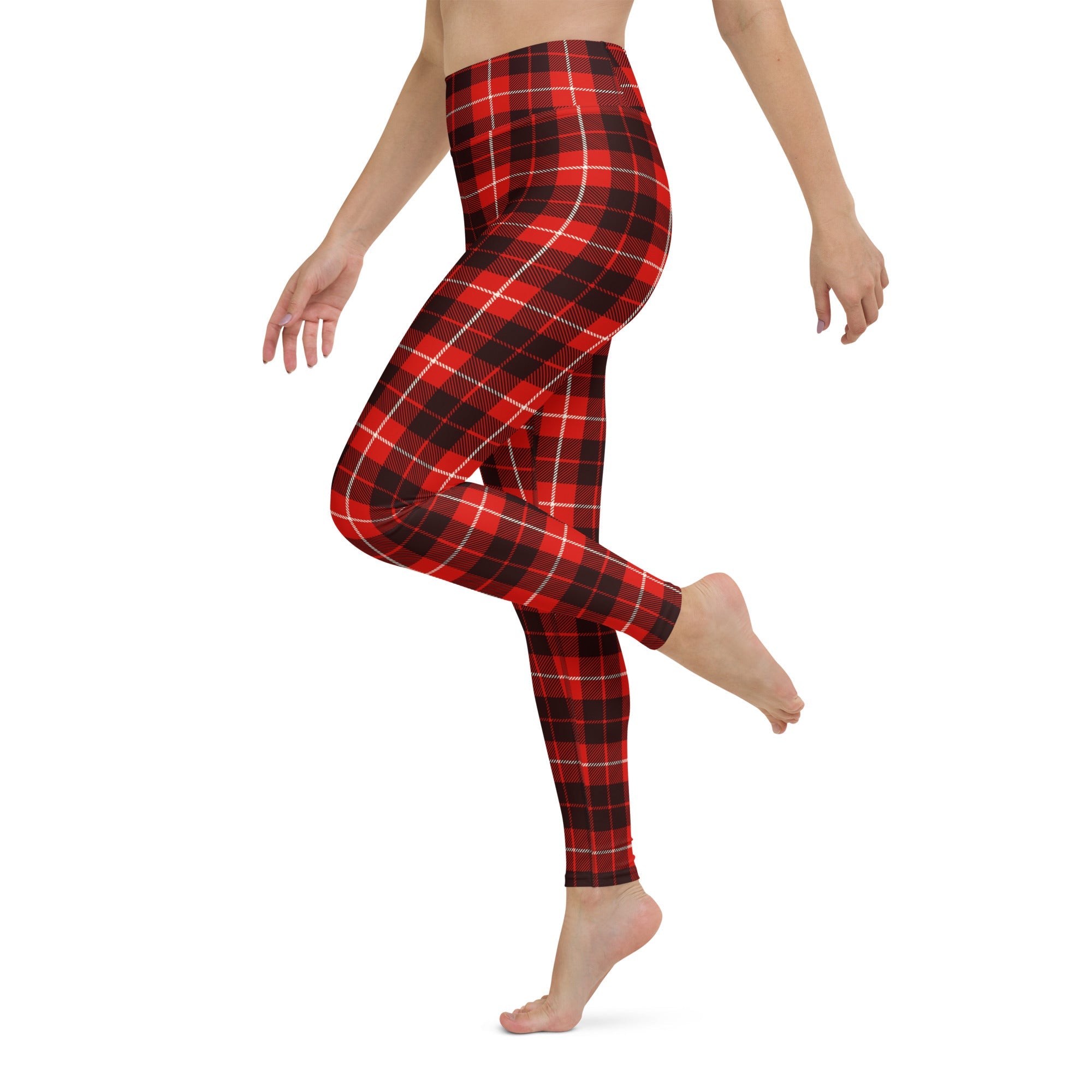 Classic Red Tartan Yoga Leggings