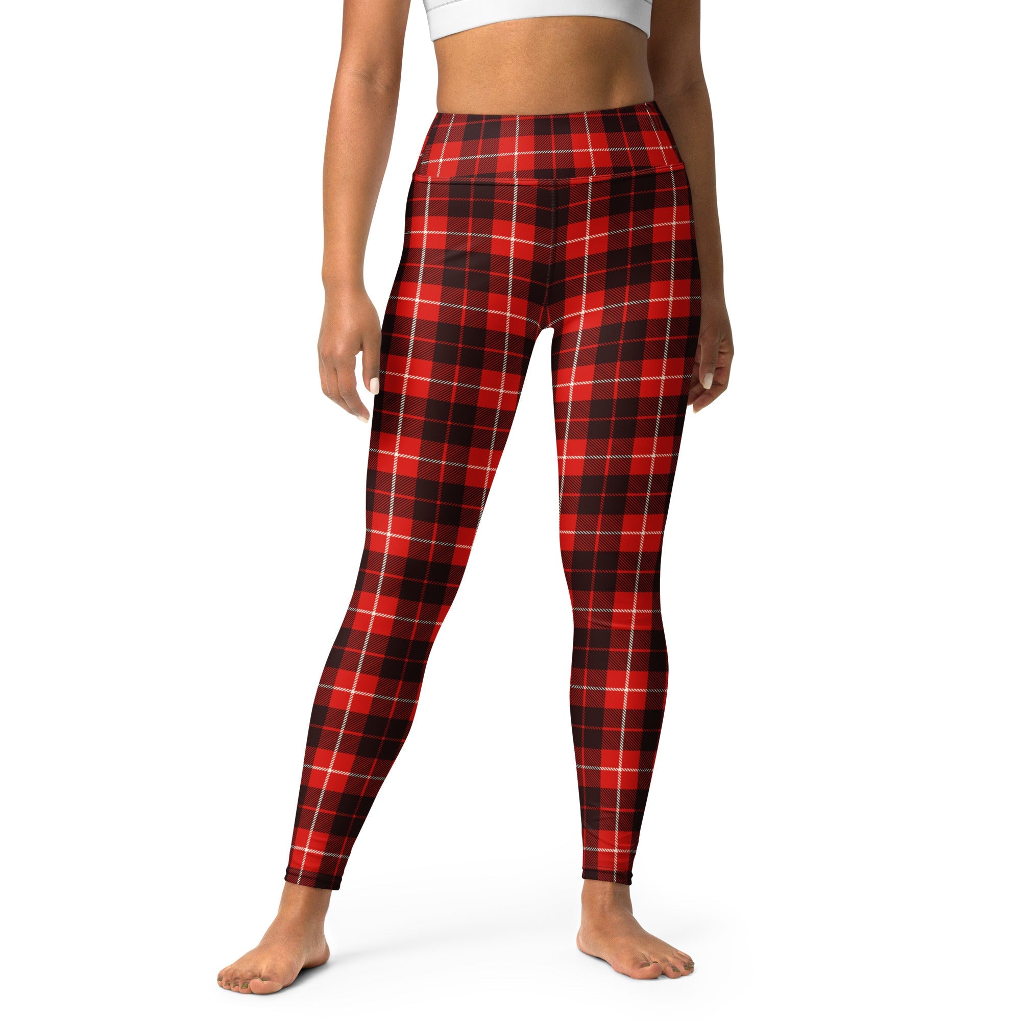 Classic Red Tartan Yoga Leggings