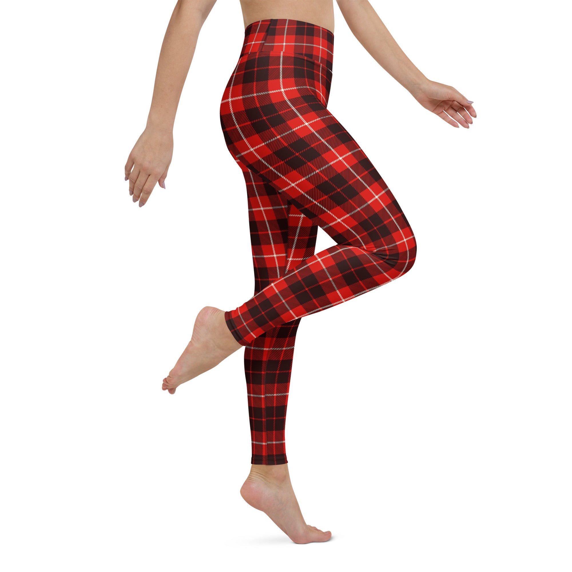 Classic Red Tartan Yoga Leggings