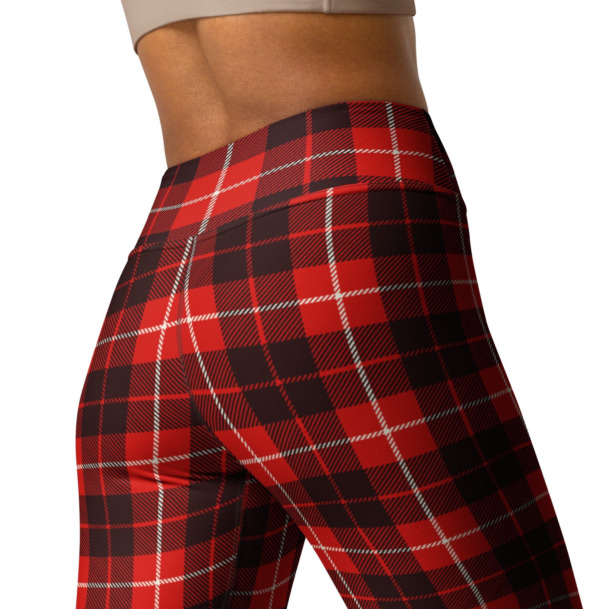 Classic Red Tartan Yoga Leggings