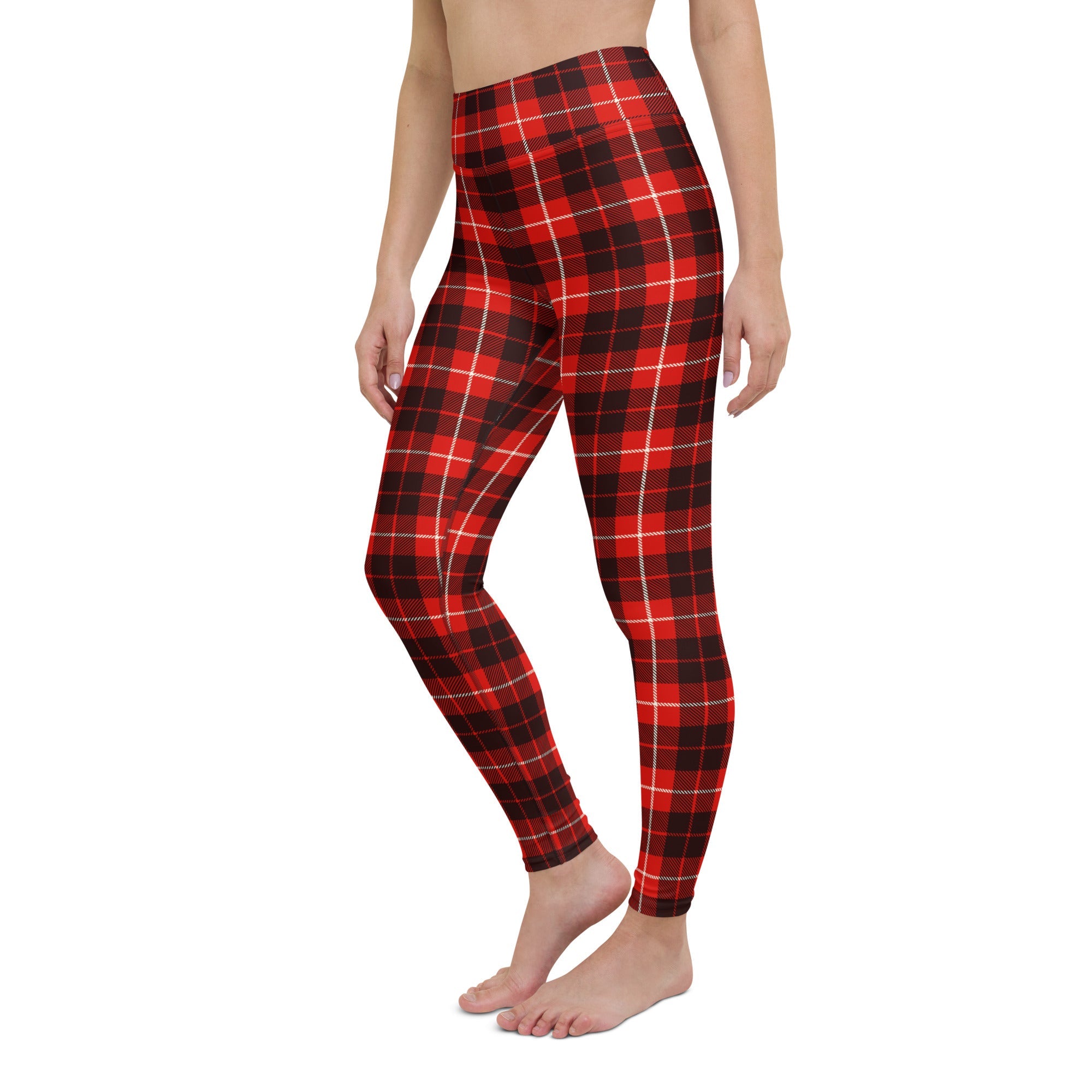 Classic Red Tartan Yoga Leggings