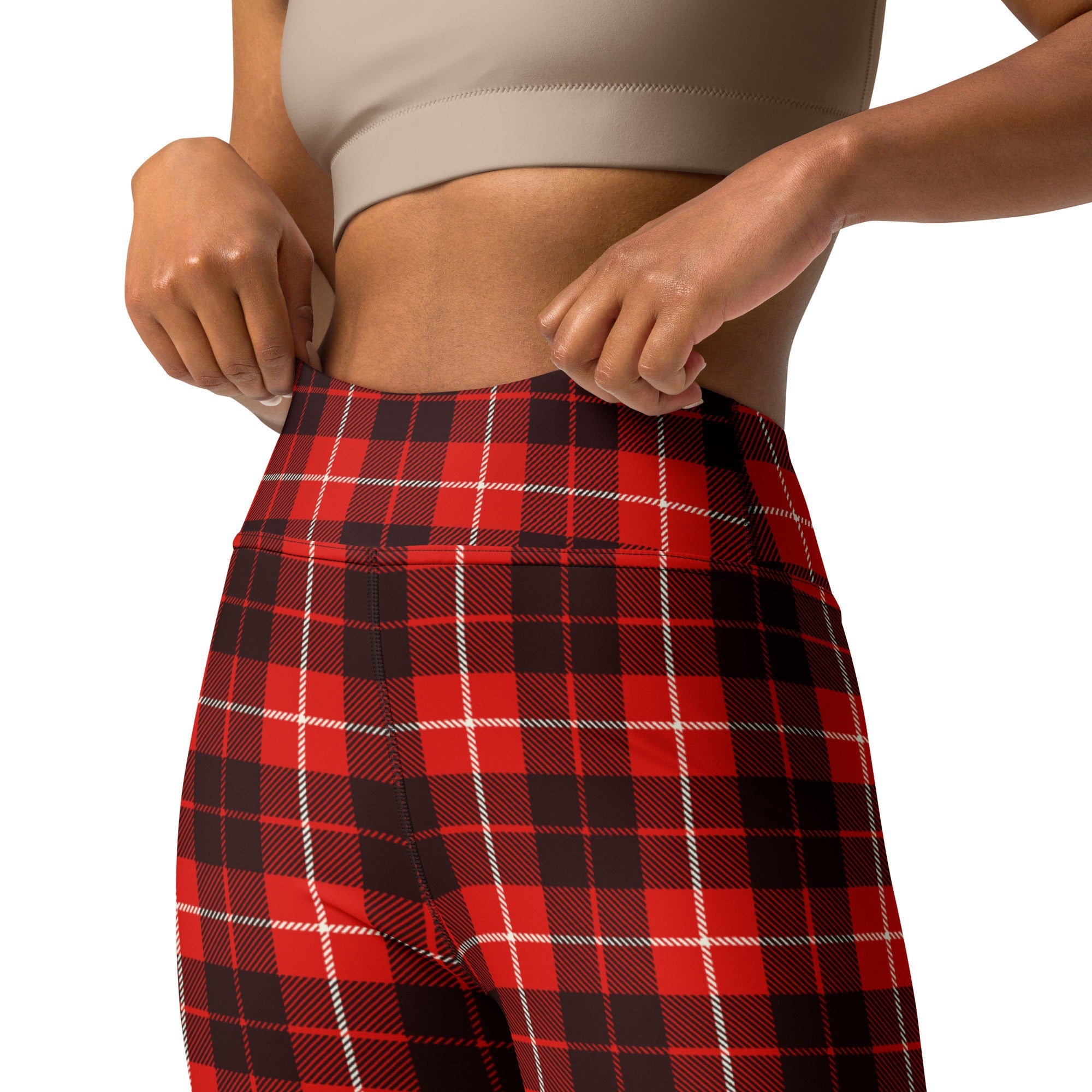 Classic Red Tartan Yoga Leggings