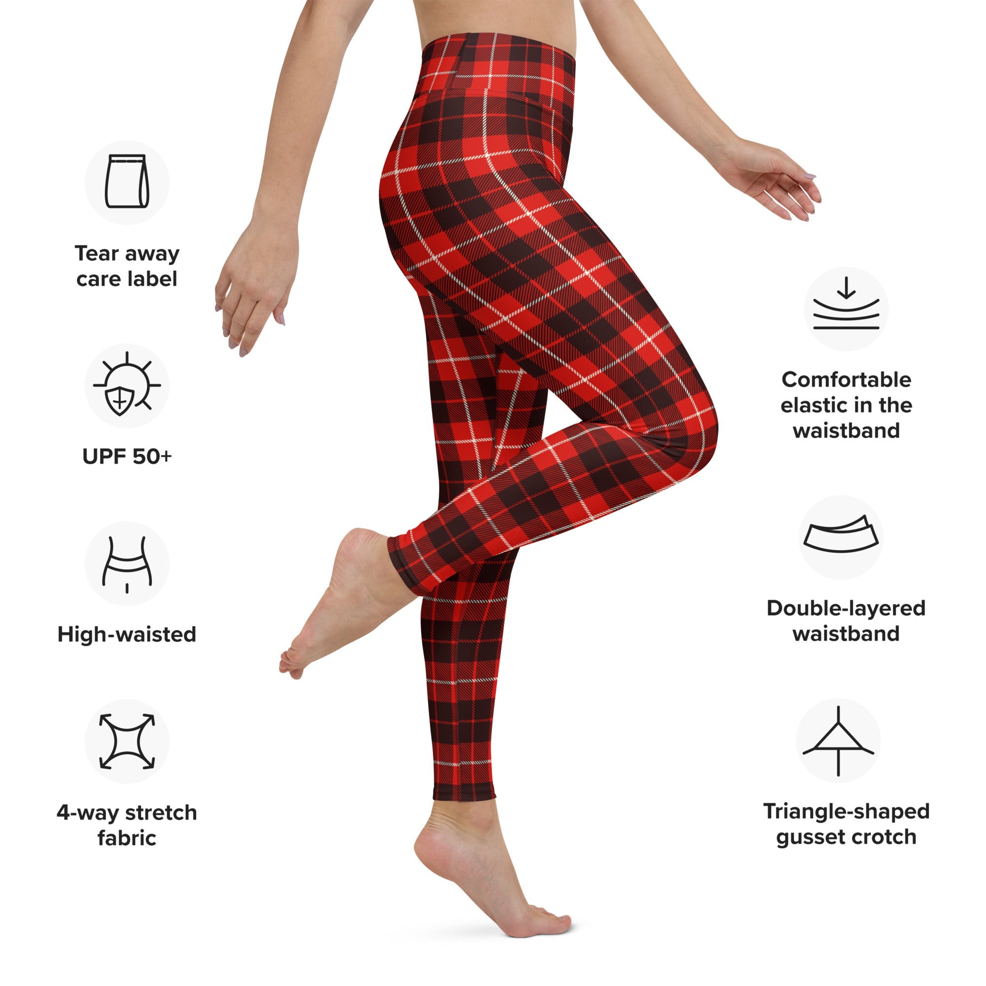 Classic Red Tartan Yoga Leggings