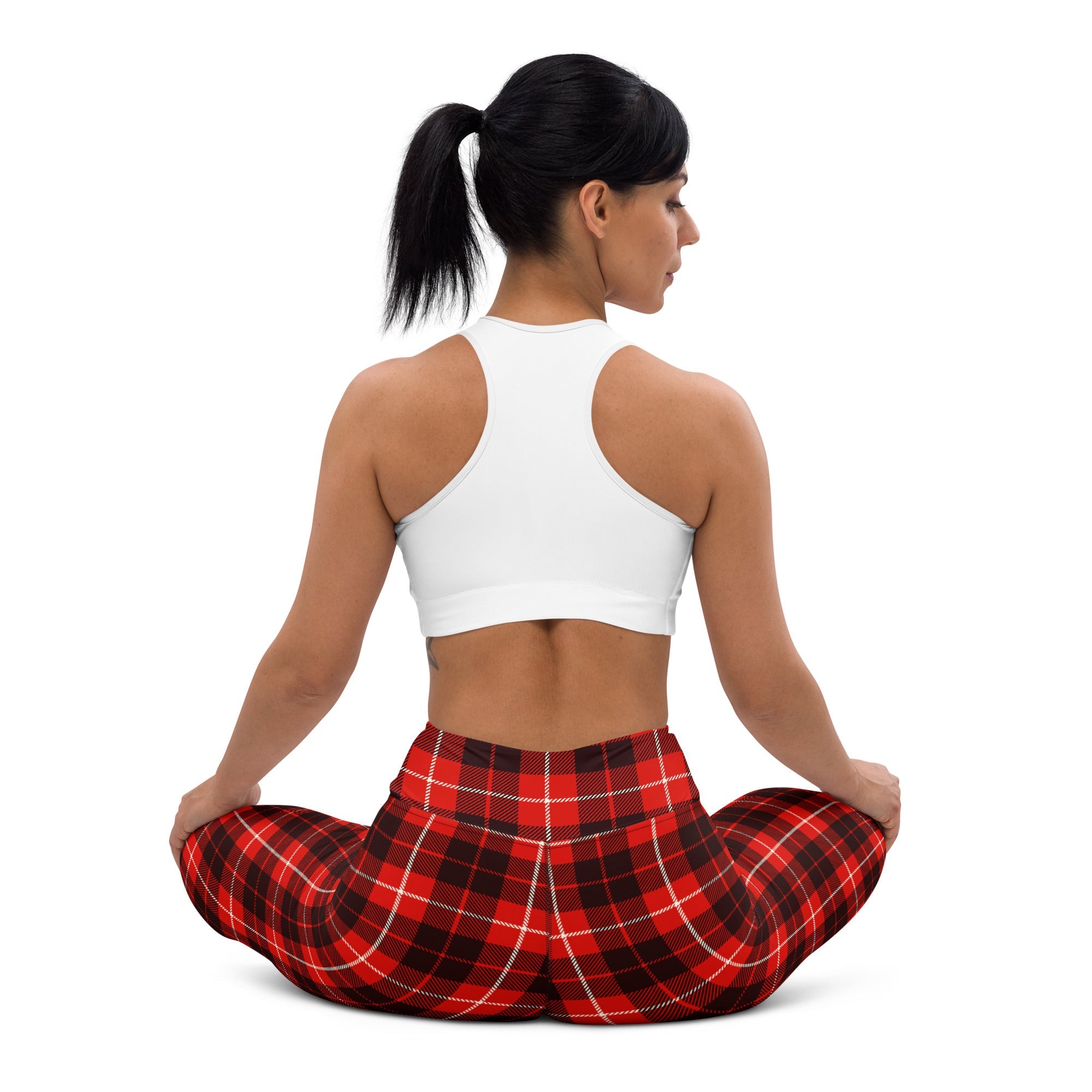 Classic Red Tartan Yoga Leggings