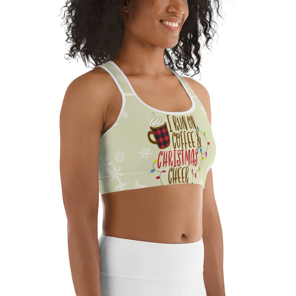 Coffee & Christmas Cheer Sports Bra