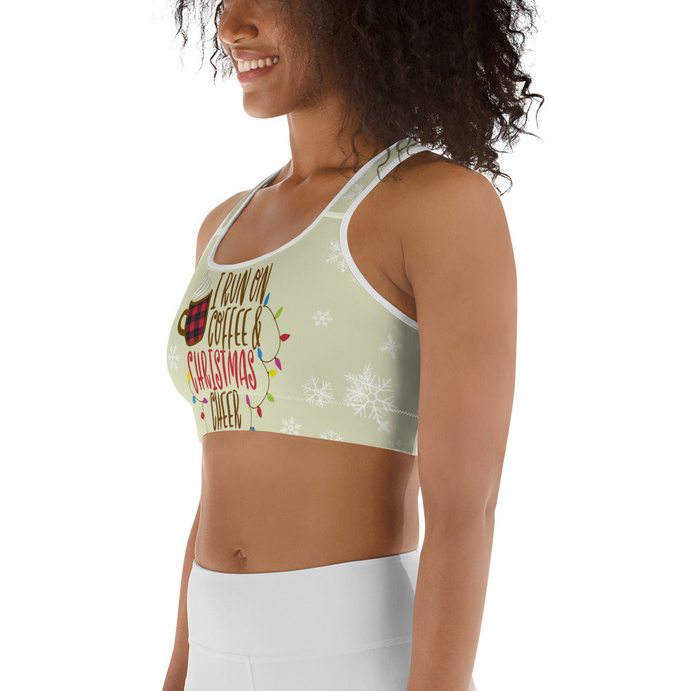 Coffee & Christmas Cheer Sports Bra